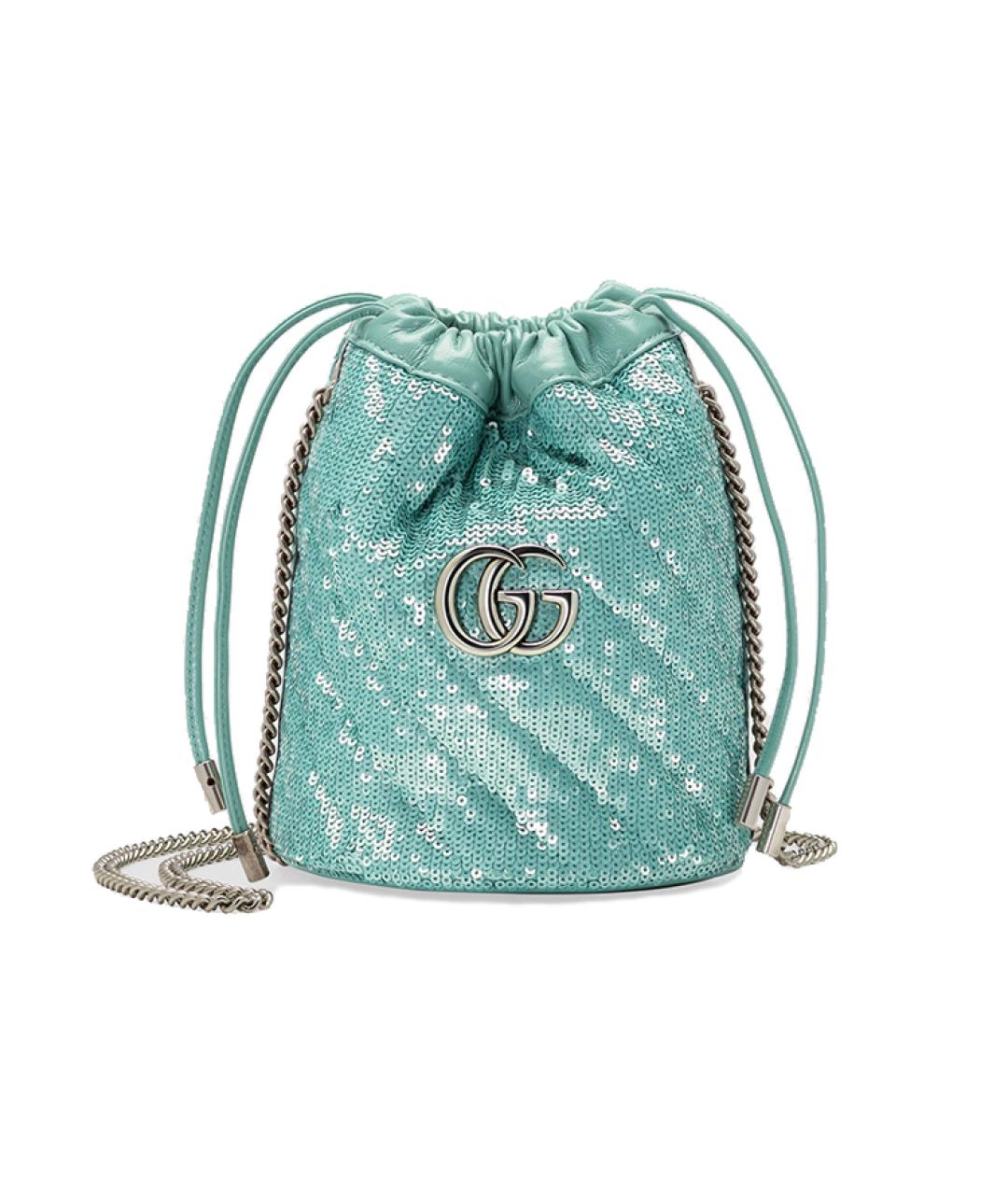 GUCCI Голубая кожаная сумка через плечо, фото 1