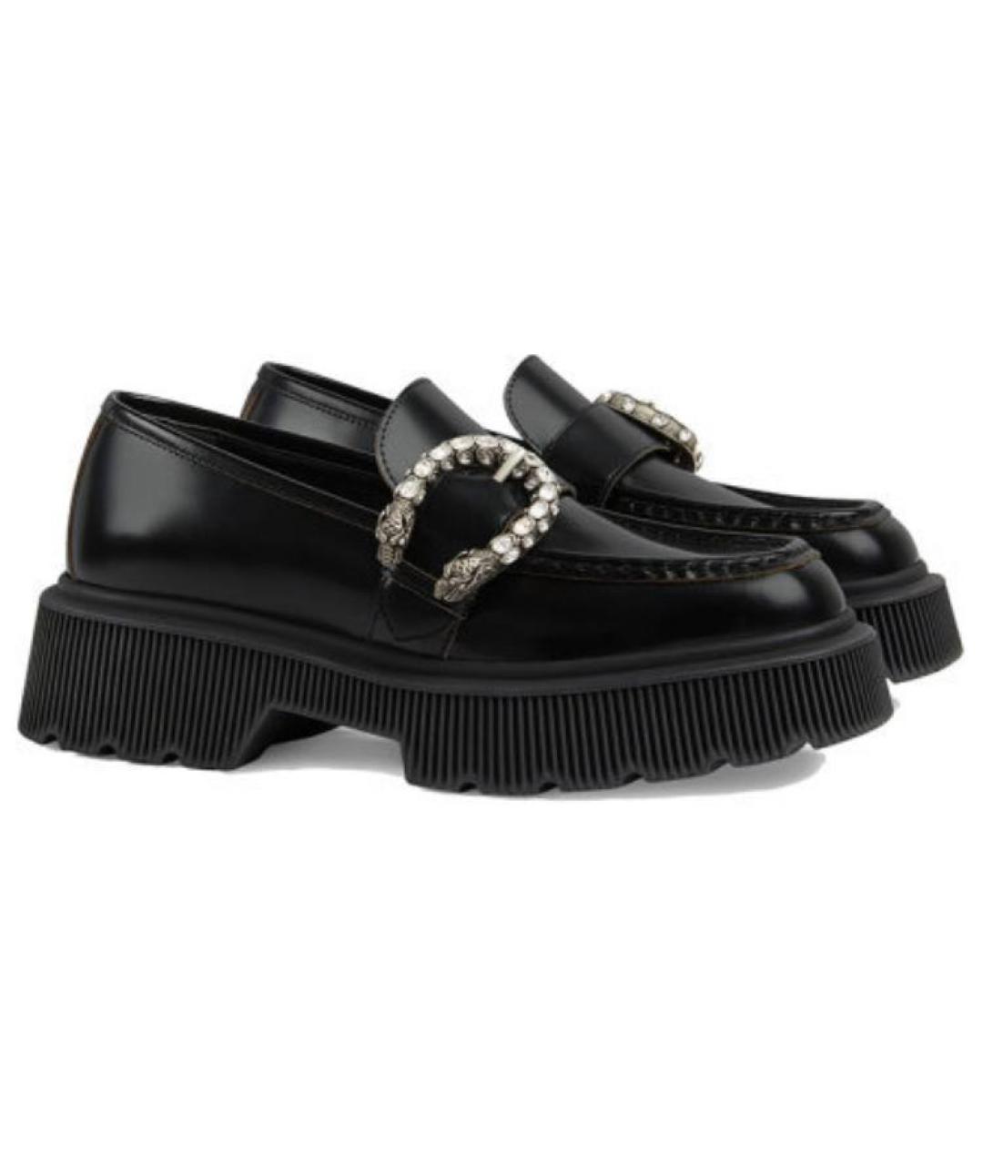 GUCCI Черные кожаные лоферы, фото 3
