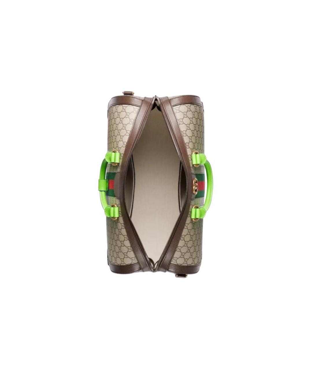 GUCCI Бежевая дорожная/спортивная сумка из канвы, фото 7
