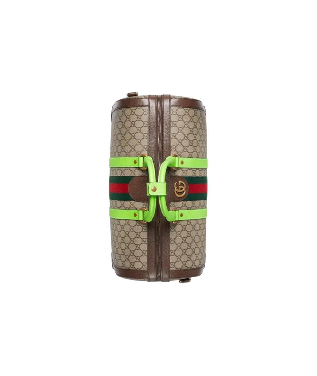 GUCCI Бежевая дорожная/спортивная сумка из канвы, фото 6