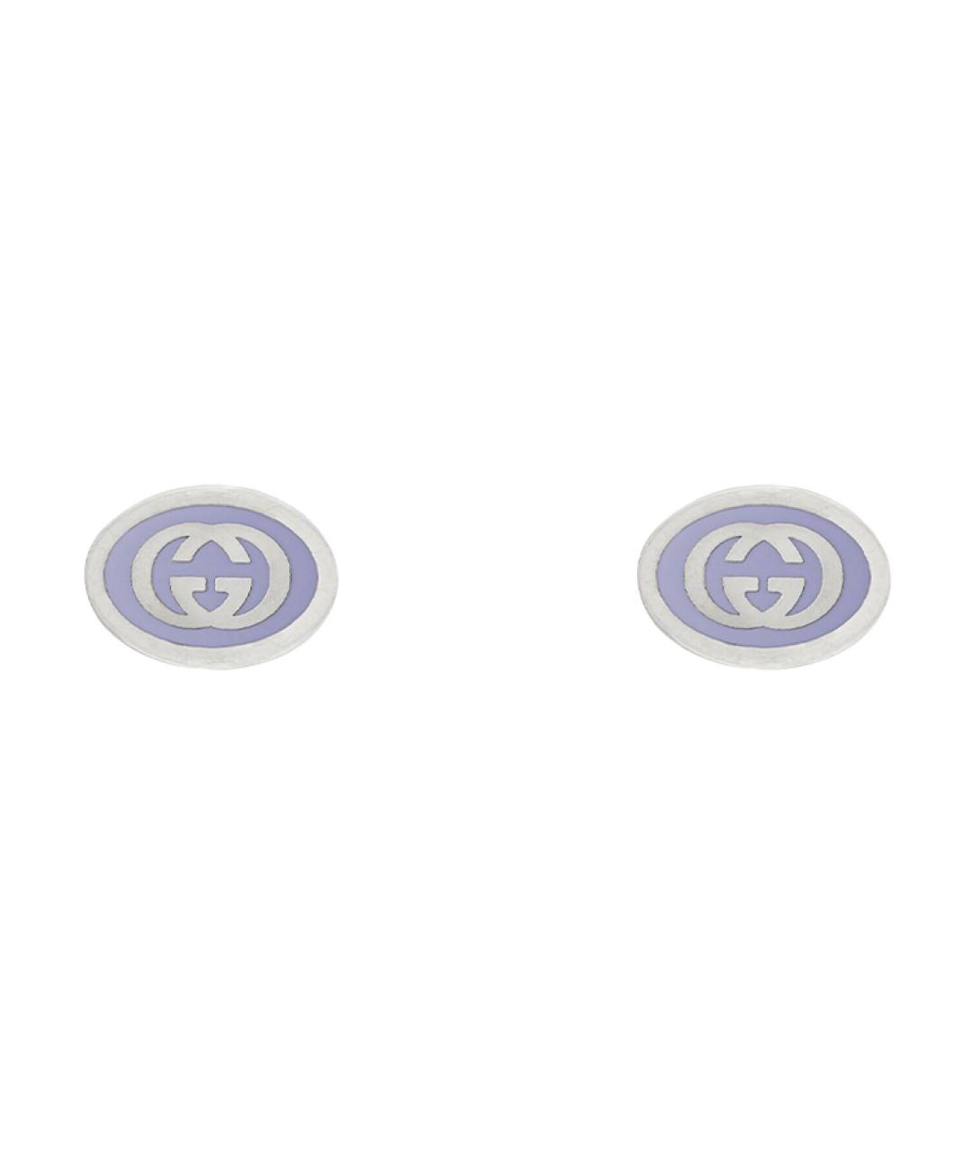 GUCCI Фиолетовые металлические серьги, фото 1