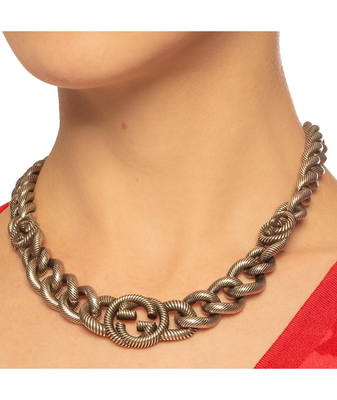 GUCCI Серебряная серебряная цепочка, фото 2