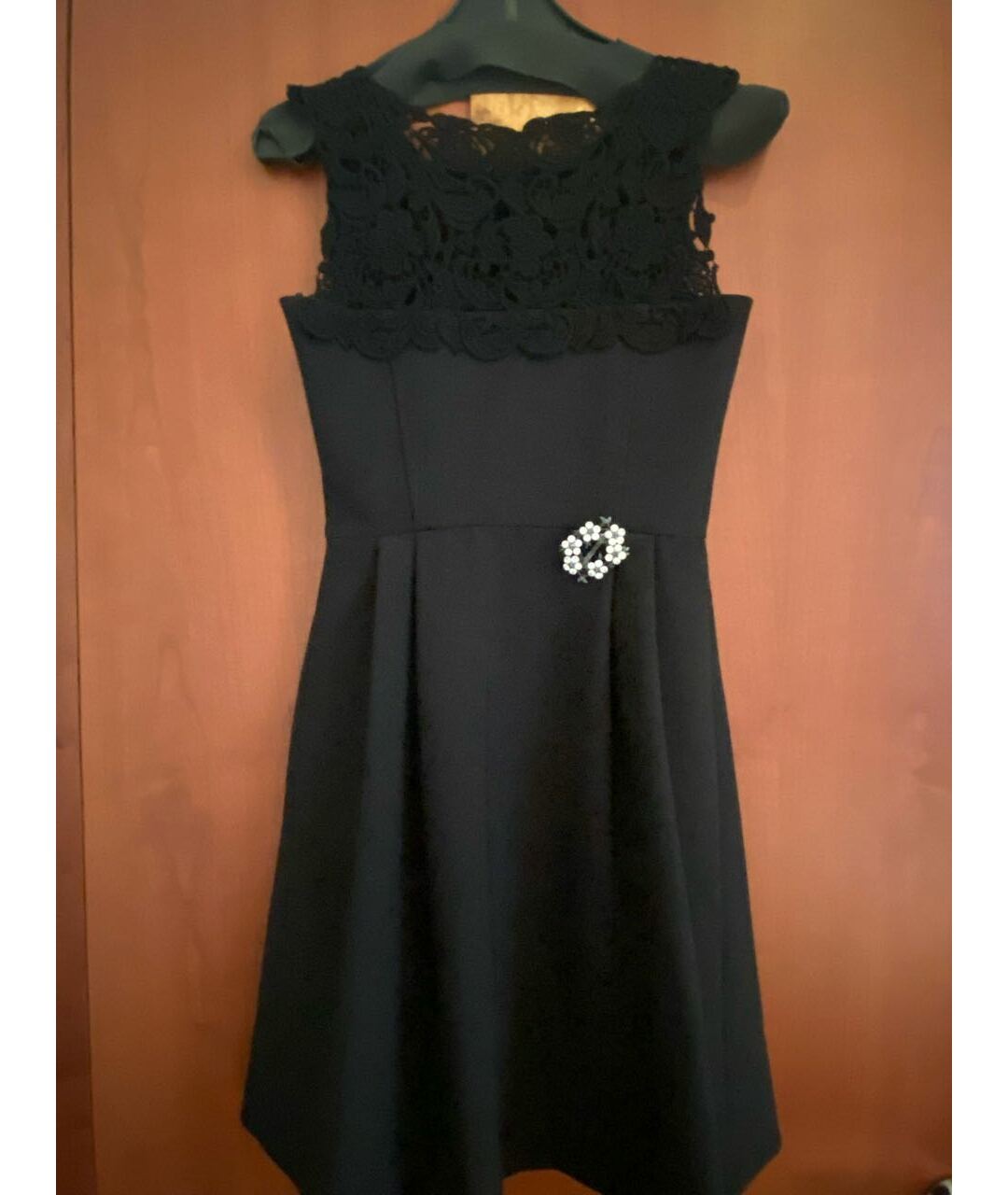 ERMANNO SCERVINO Черное креповое коктейльное платье, фото 7