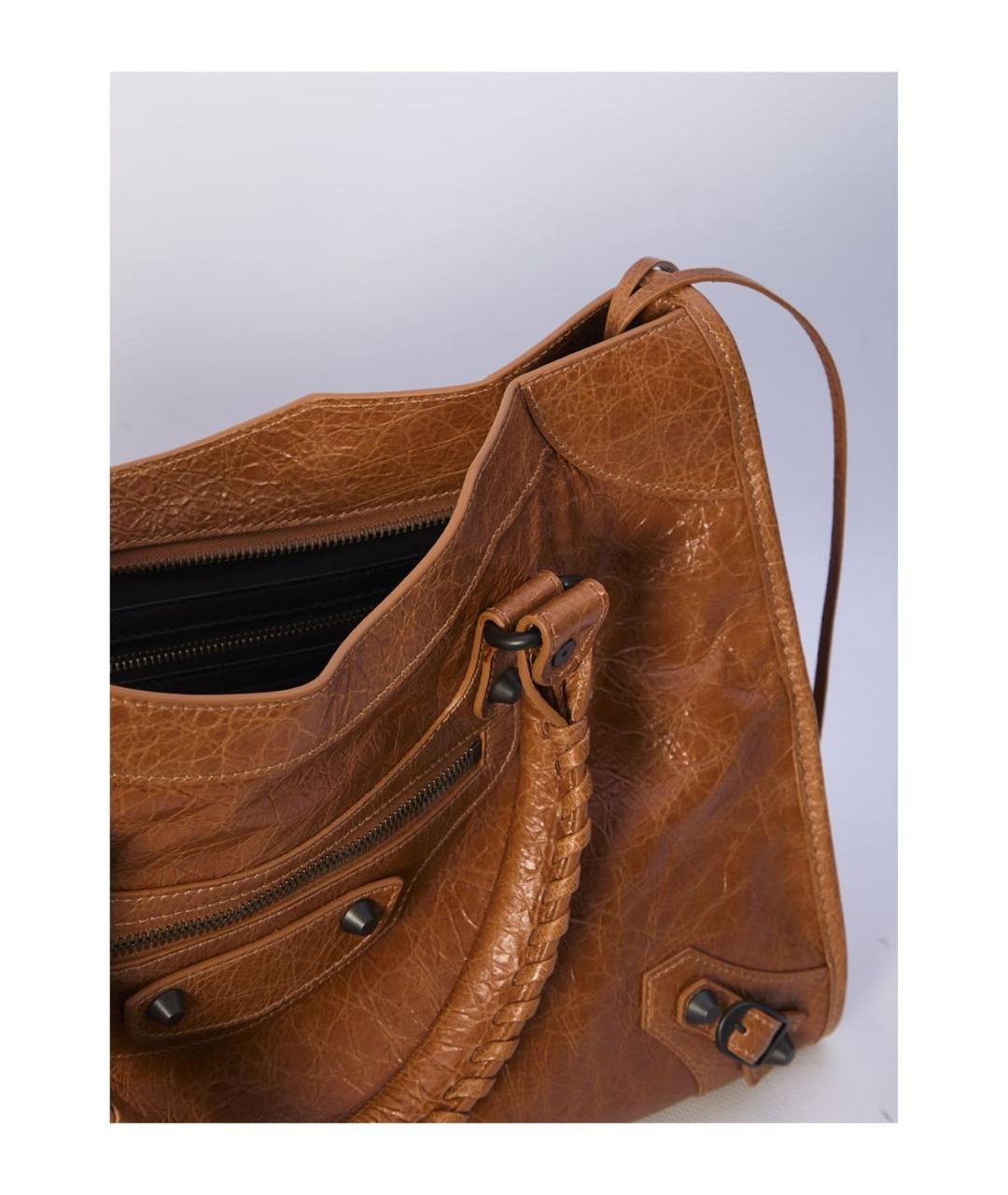 BALENCIAGA Коричневая кожаная сумка тоут, фото 4