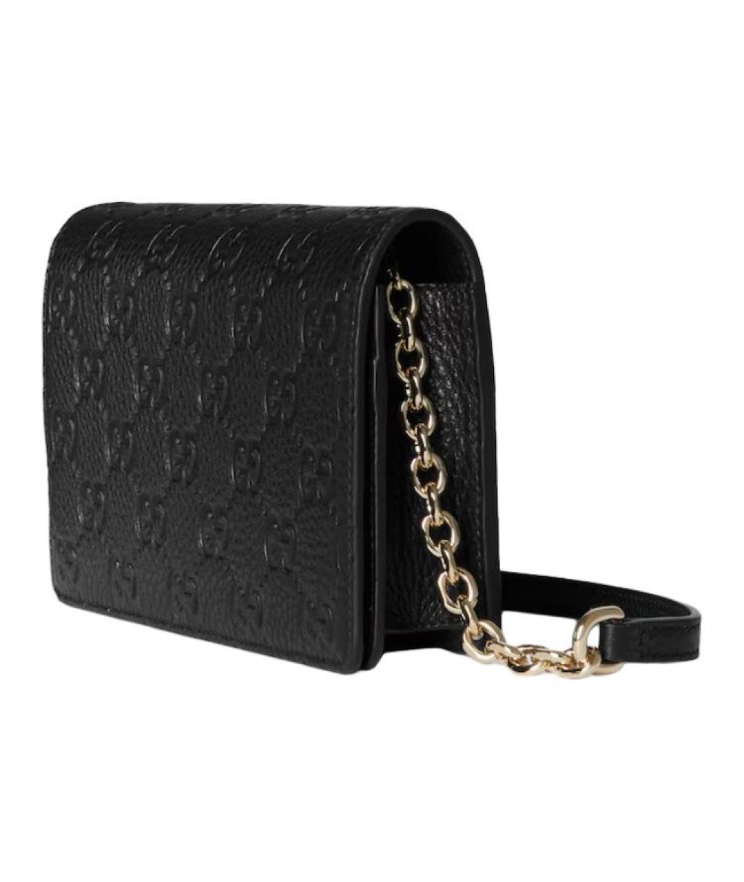 GUCCI Черная кожаная сумка через плечо, фото 2