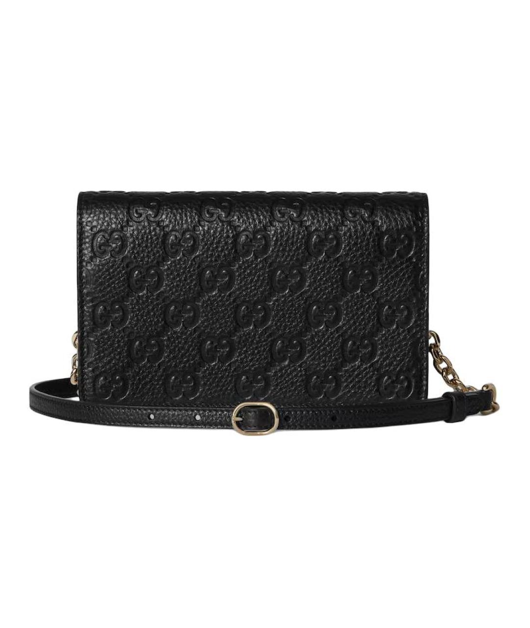 GUCCI Черная кожаная сумка через плечо, фото 4