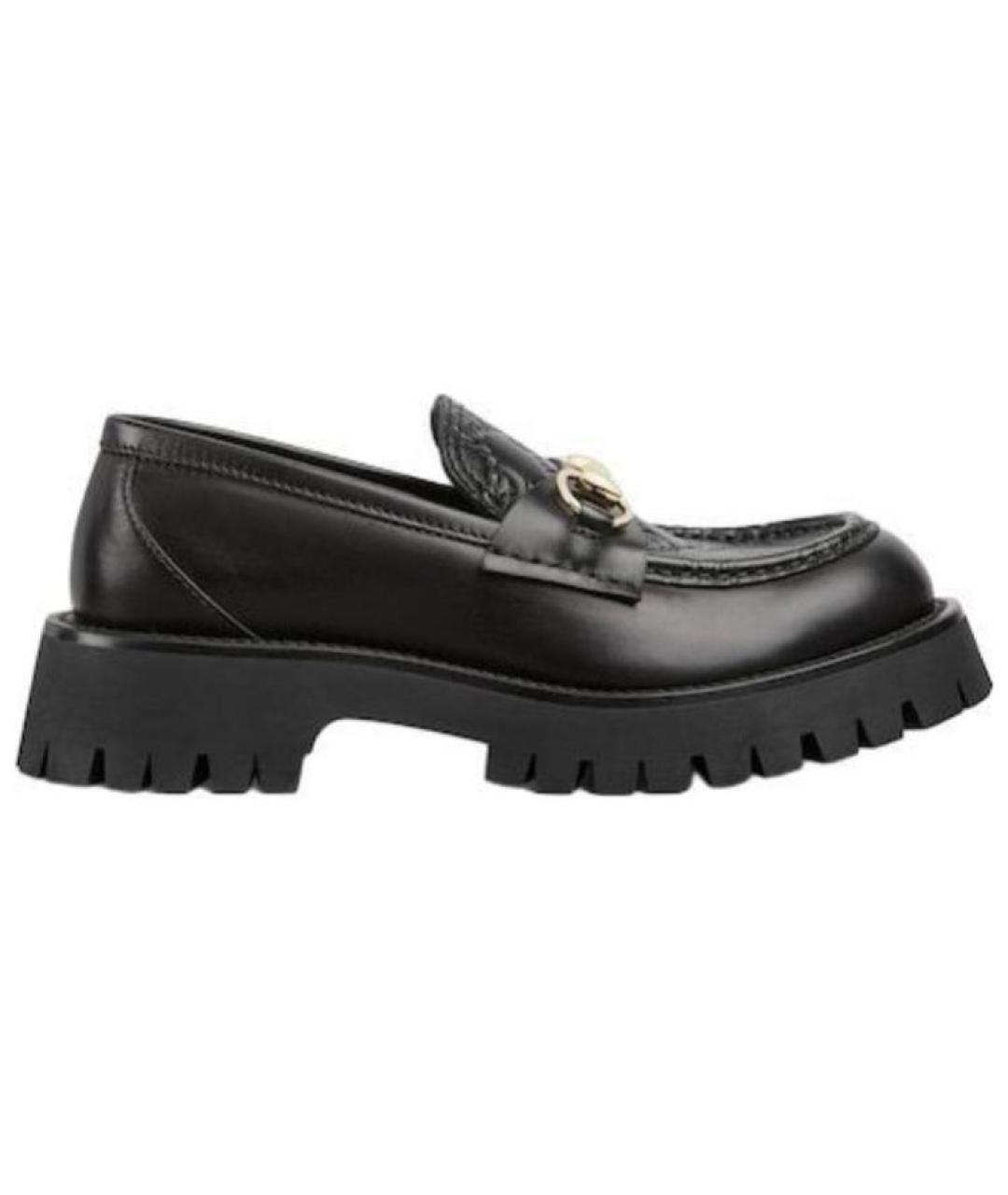 GUCCI Черные кожаные лоферы, фото 1