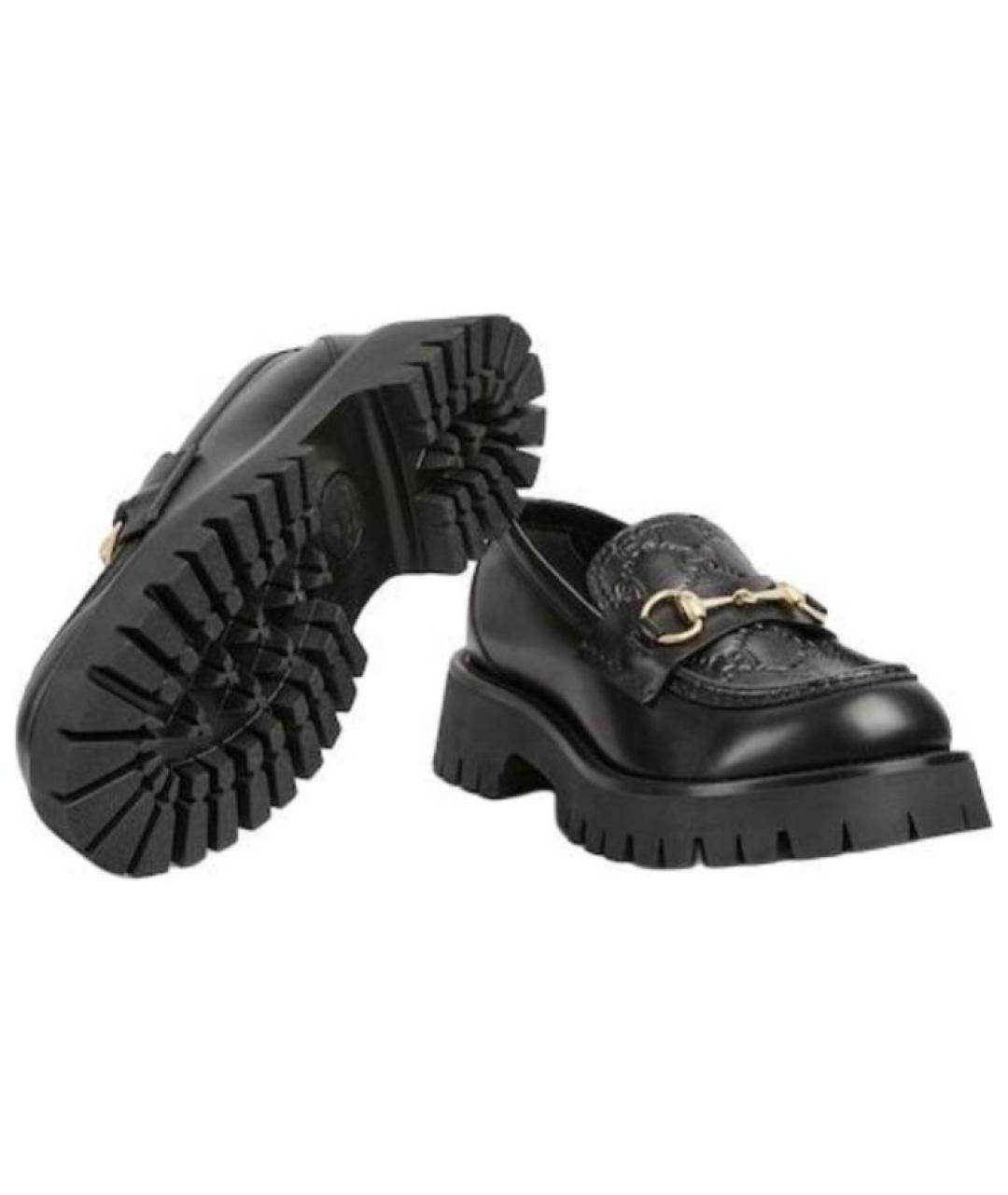 GUCCI Черные кожаные лоферы, фото 6