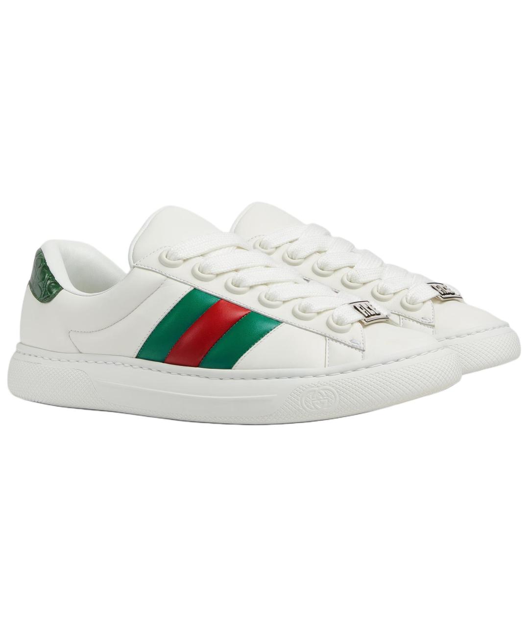 GUCCI Белые низкие кроссовки / кеды, фото 3