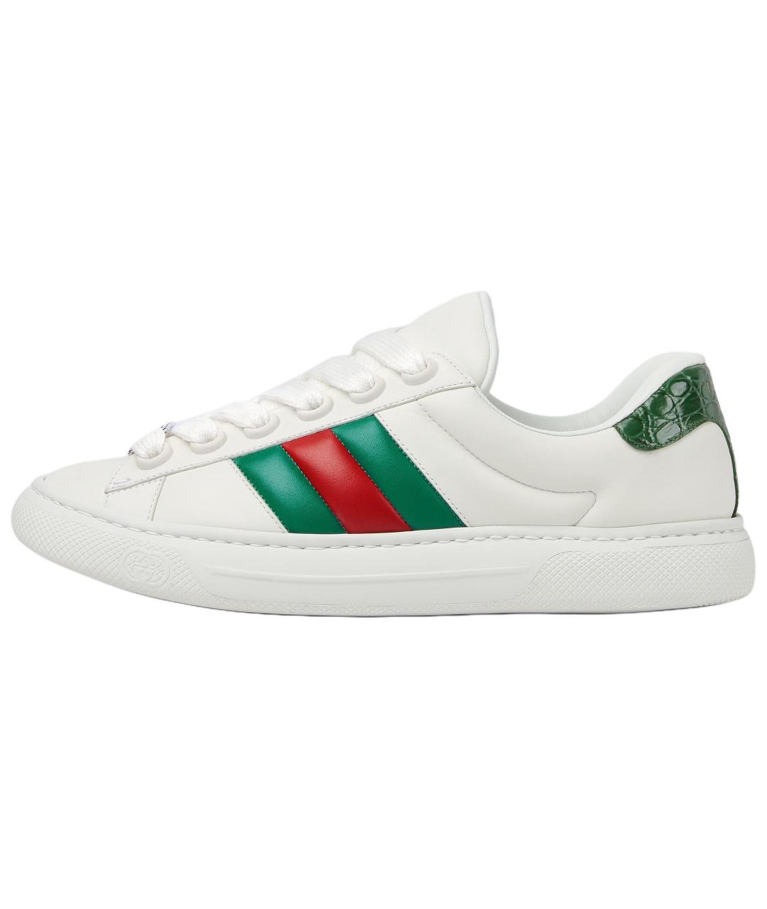 GUCCI Белые низкие кроссовки / кеды, фото 2