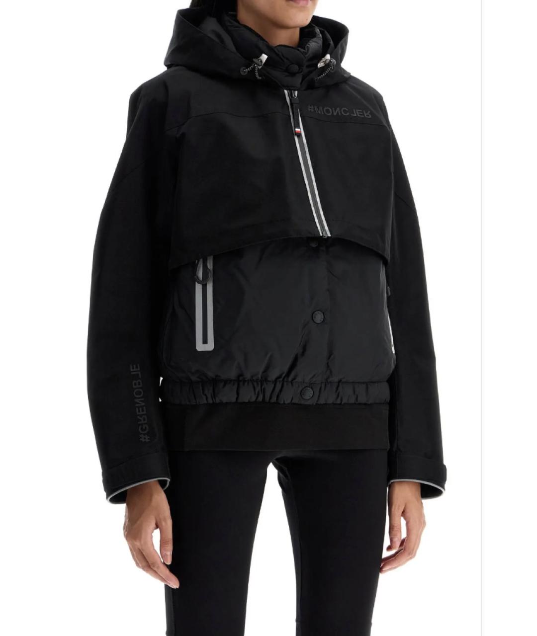 MONCLER Черная синтетическая куртка, фото 2