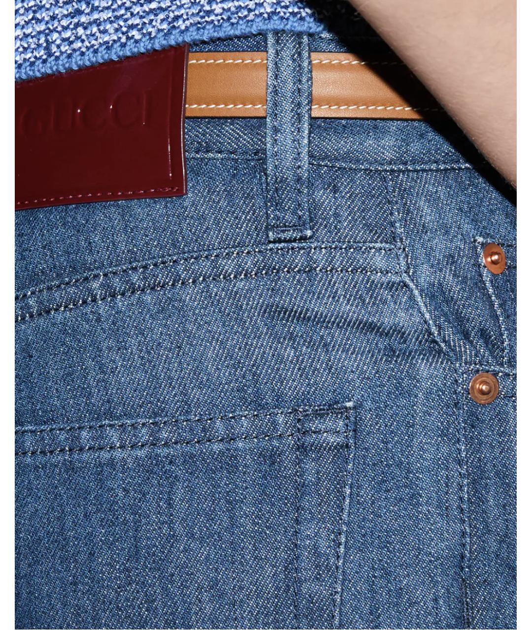 GUCCI Синие хлопковые прямые джинсы, фото 4