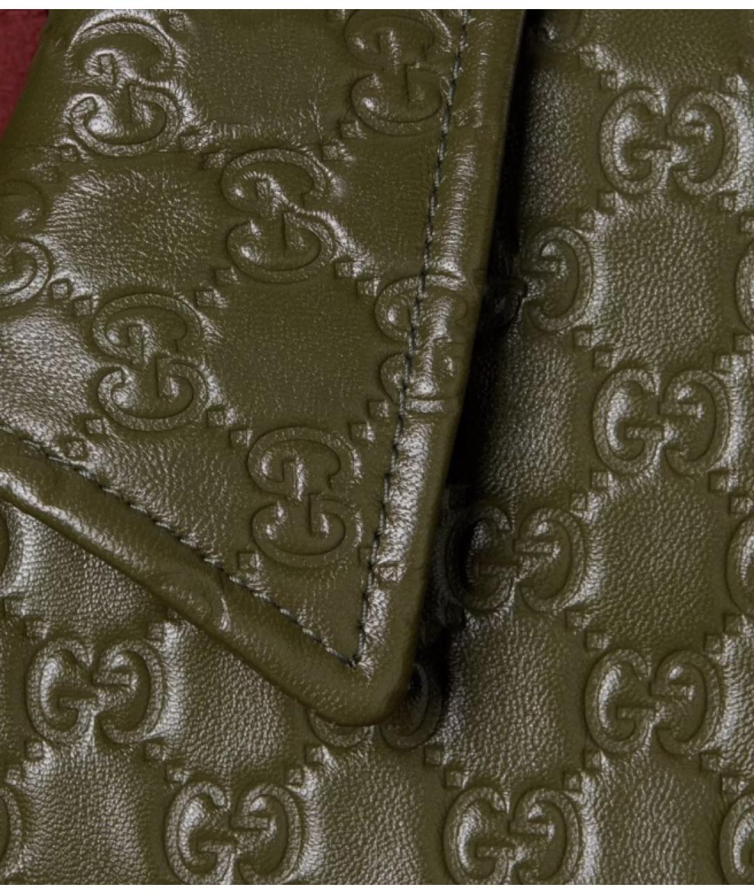 GUCCI Зеленая кожаная куртка, фото 3