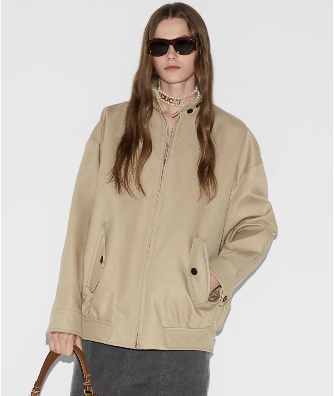 GUCCI Бежевая хлопковая куртка, фото 5