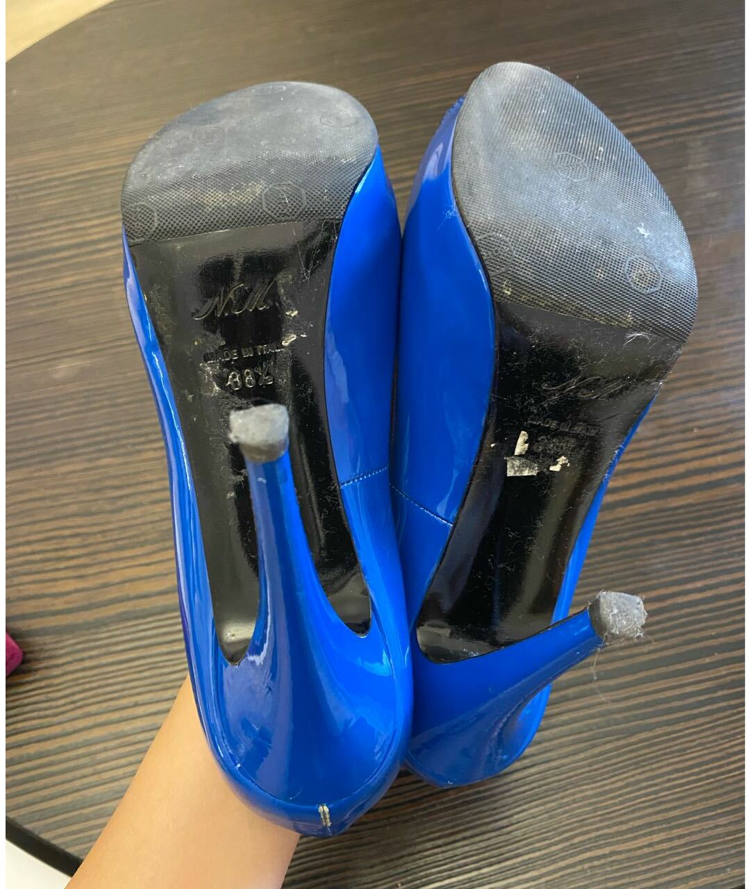 NANDO MUZI Синие туфли из лакированной кожи, фото 5
