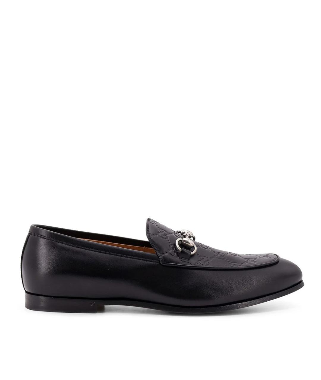 GUCCI Черные кожаные лоферы, фото 1