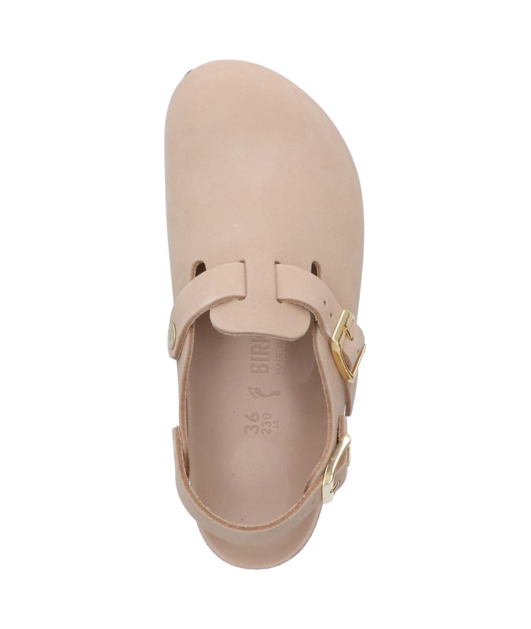 BIRKENSTOCK Бежевые кожаные сабо, фото 5