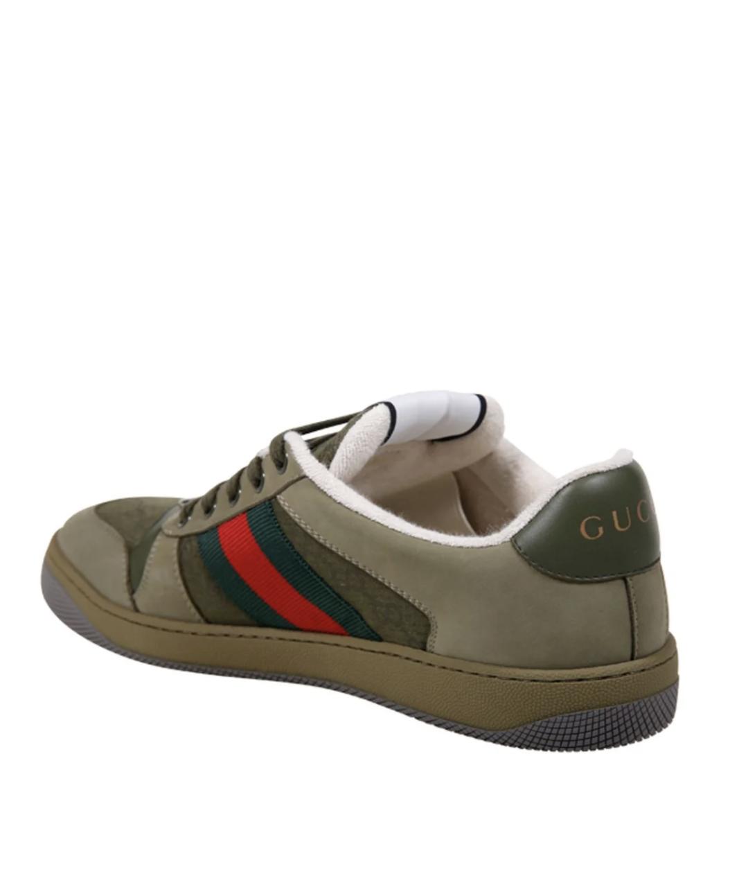 GUCCI Хаки низкие кроссовки / кеды, фото 3
