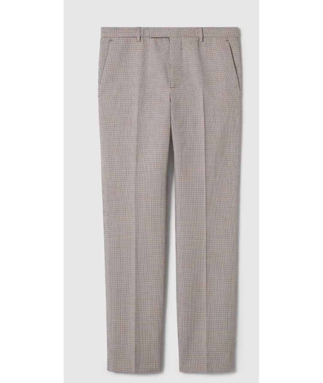 GUCCI Мульти шерстяные повседневные брюки, фото 4