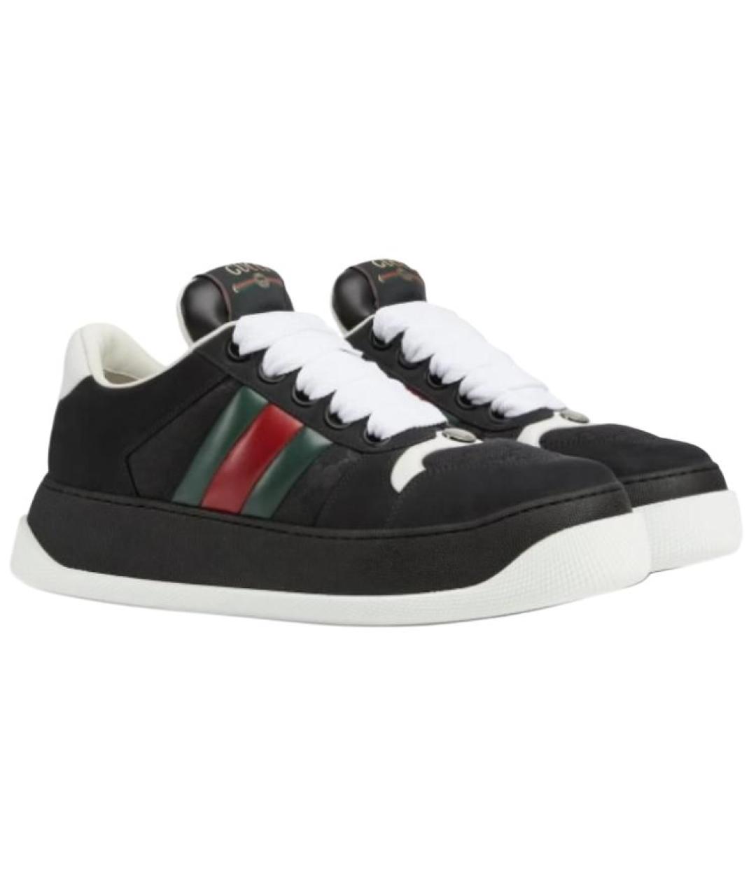 GUCCI Черные низкие кроссовки / кеды, фото 4