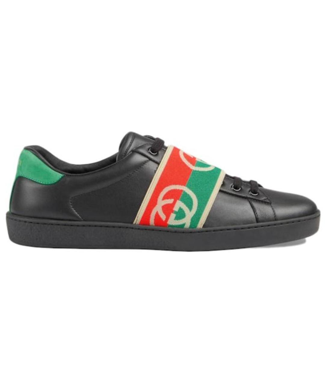 GUCCI Черные низкие кроссовки / кеды, фото 1
