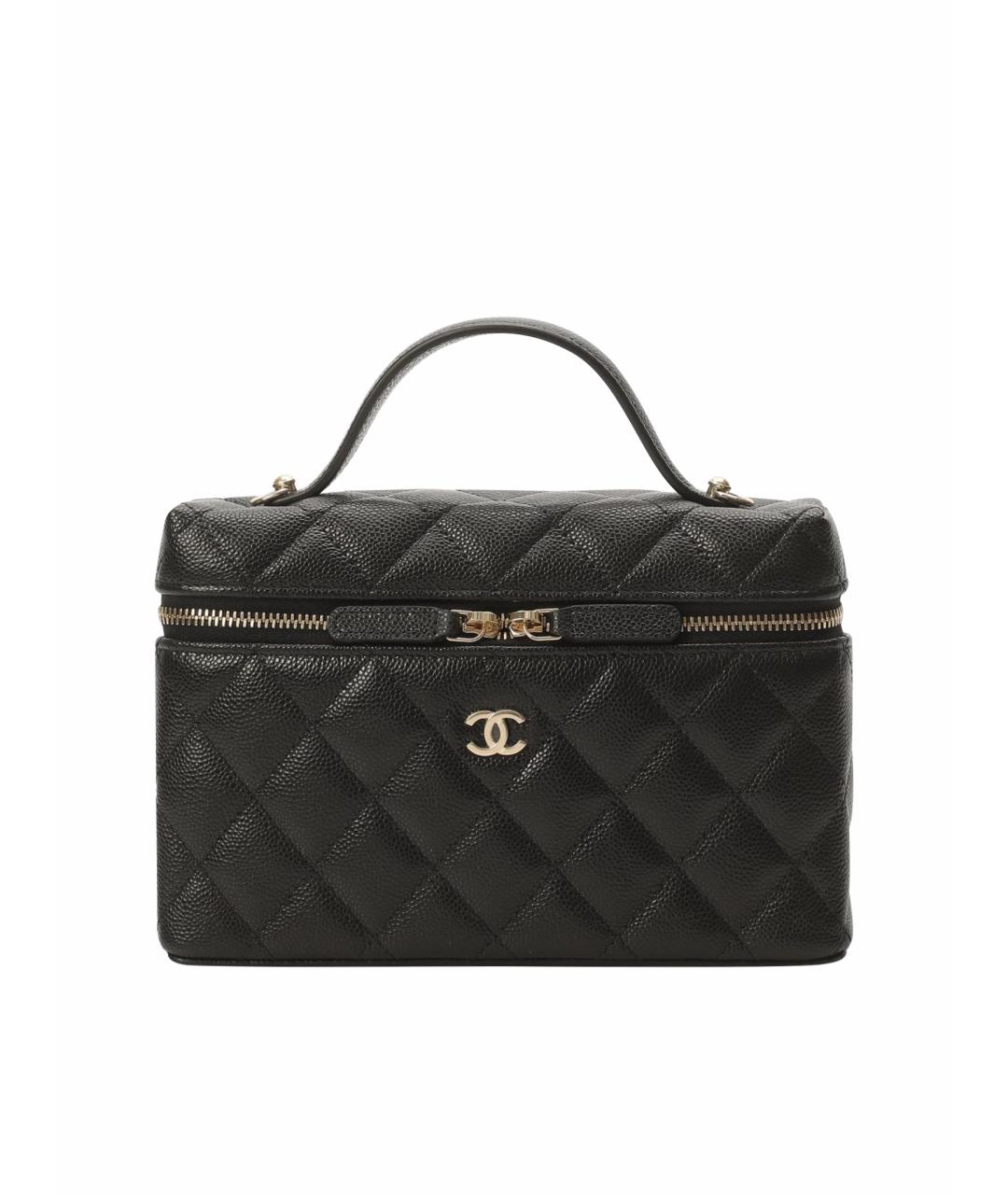 CHANEL Черная кожаная сумка с короткими ручками, фото 1