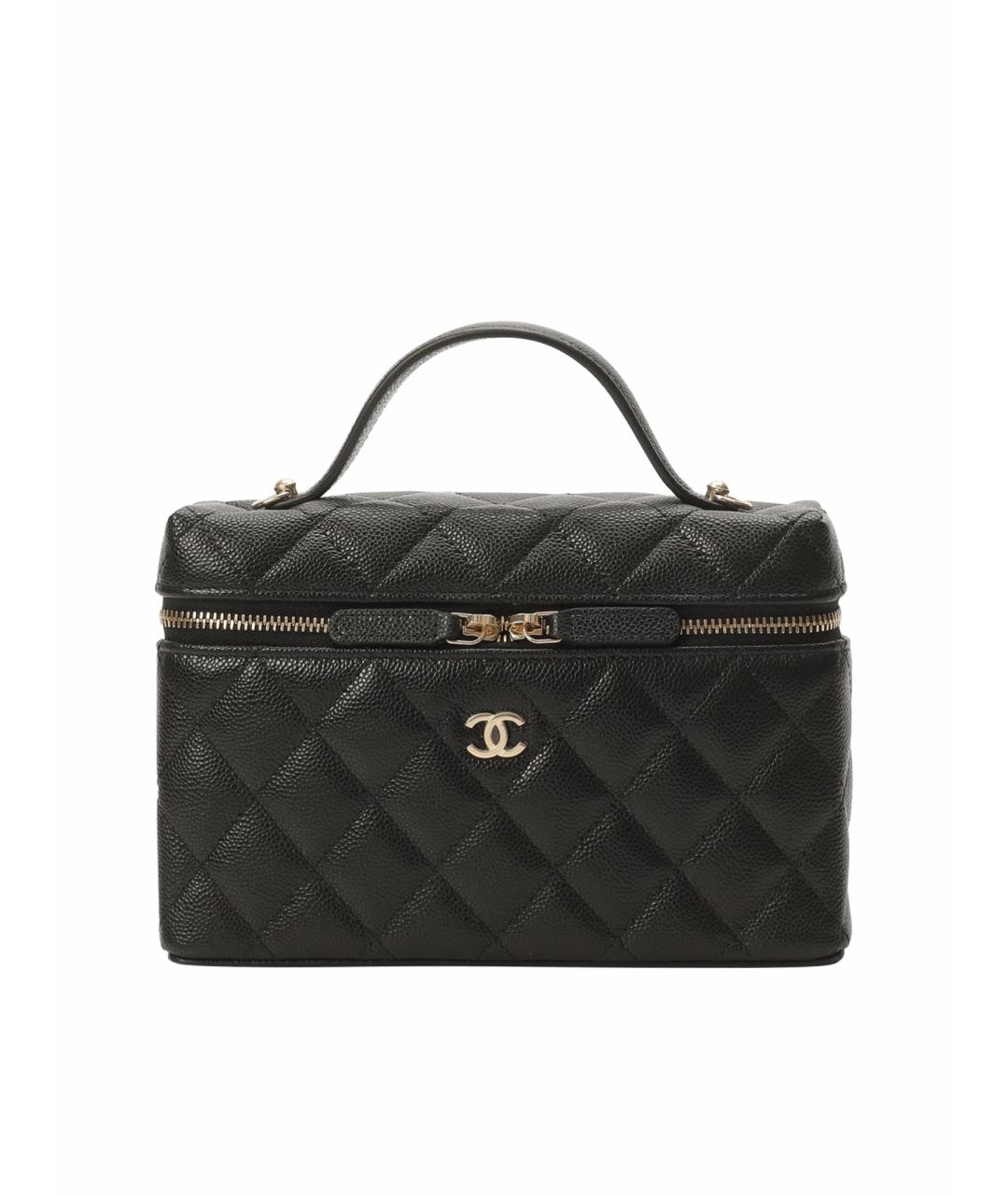 CHANEL Черная кожаная сумка с короткими ручками, фото 7