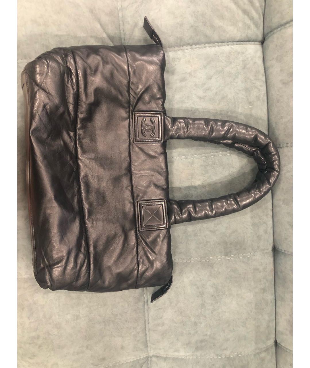 CHANEL Черная кожаная сумка тоут, фото 2