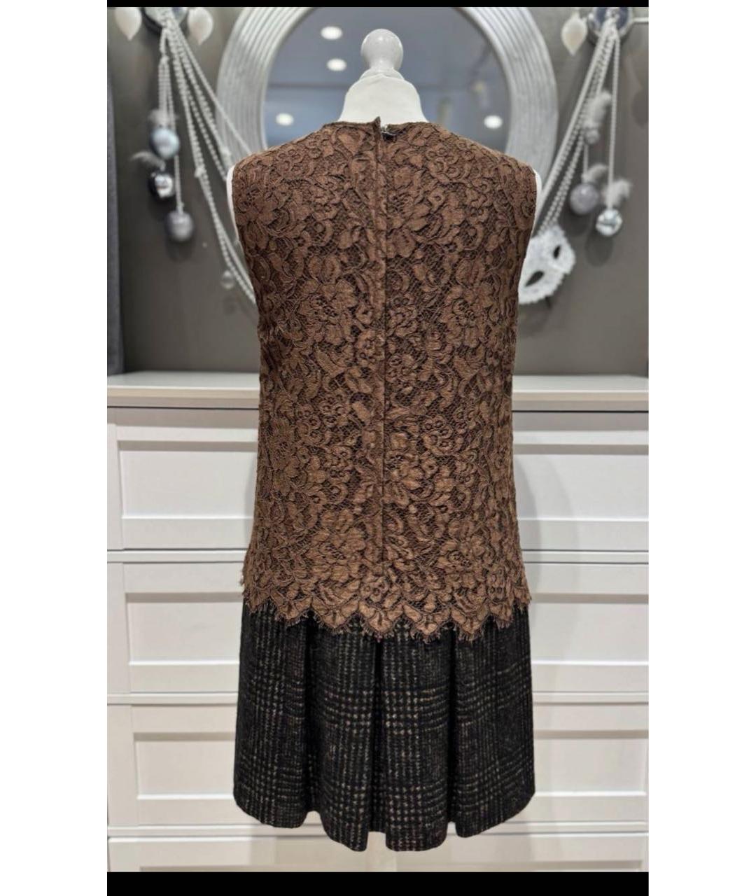 DOLCE&GABBANA Коричневый костюм с юбками, фото 3
