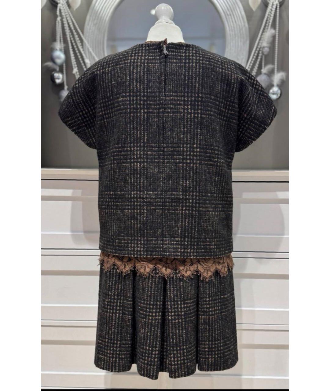 DOLCE&GABBANA Коричневый костюм с юбками, фото 4