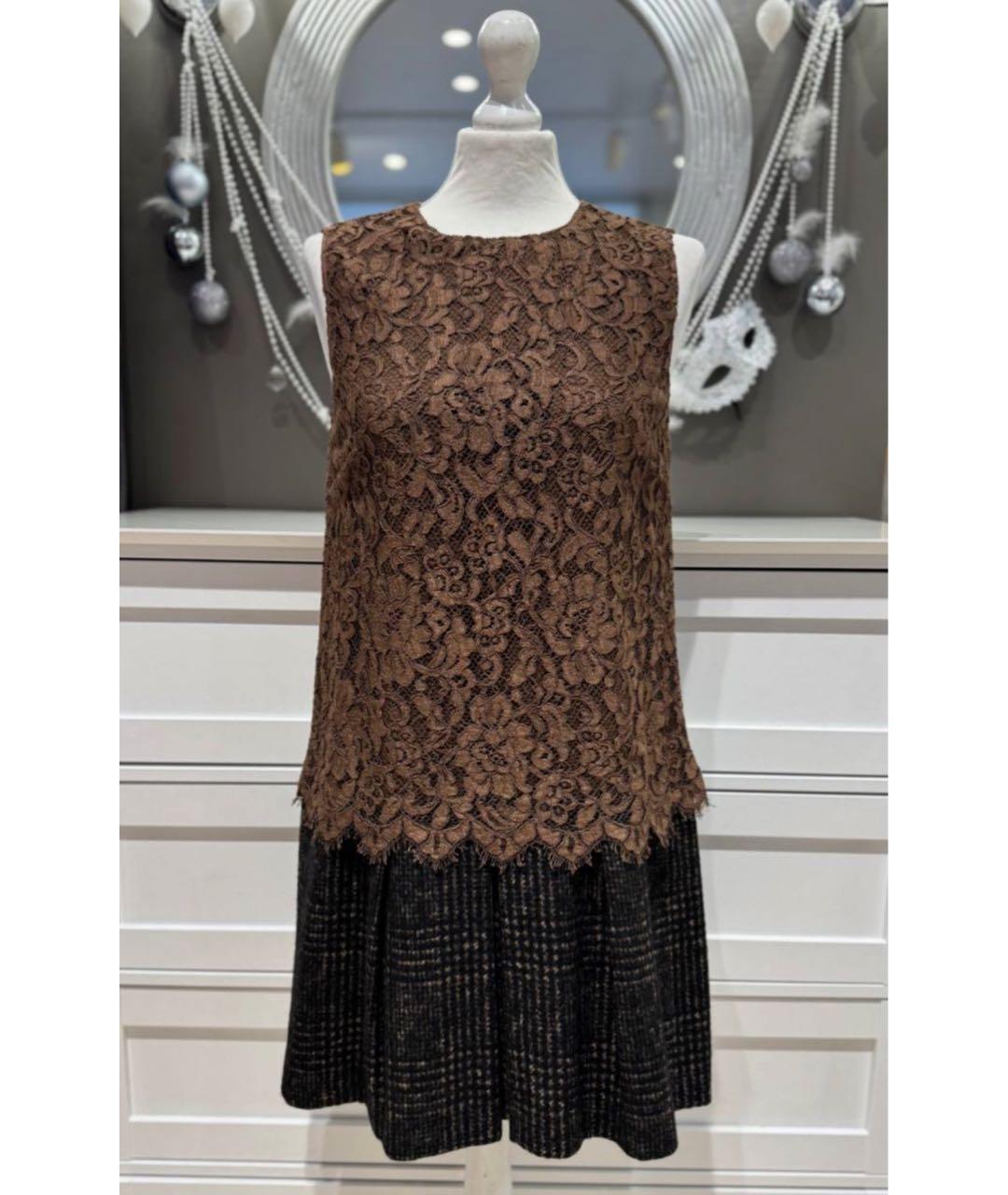 DOLCE&GABBANA Коричневый костюм с юбками, фото 2