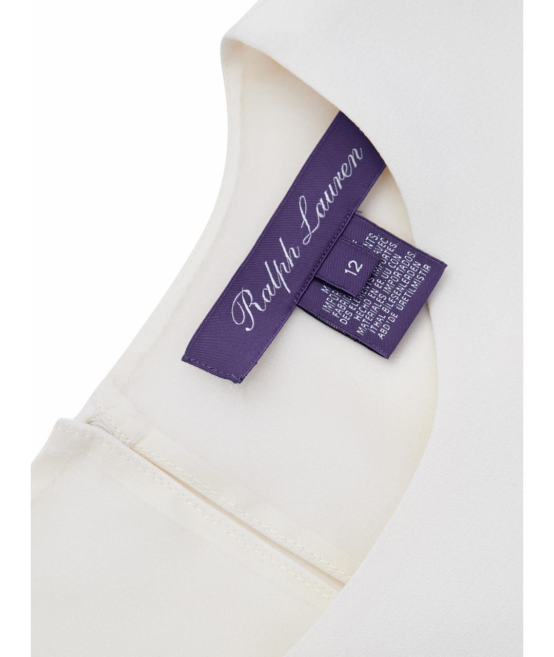 RALPH LAUREN PURPLE LABEL Белая вискозная блузы, фото 7