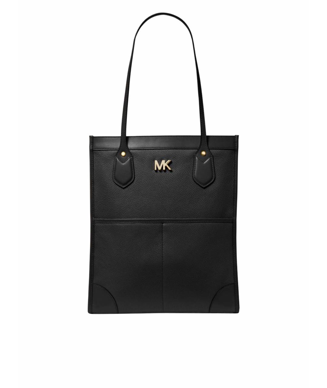 MICHAEL KORS Черная кожаная сумка тоут, фото 6