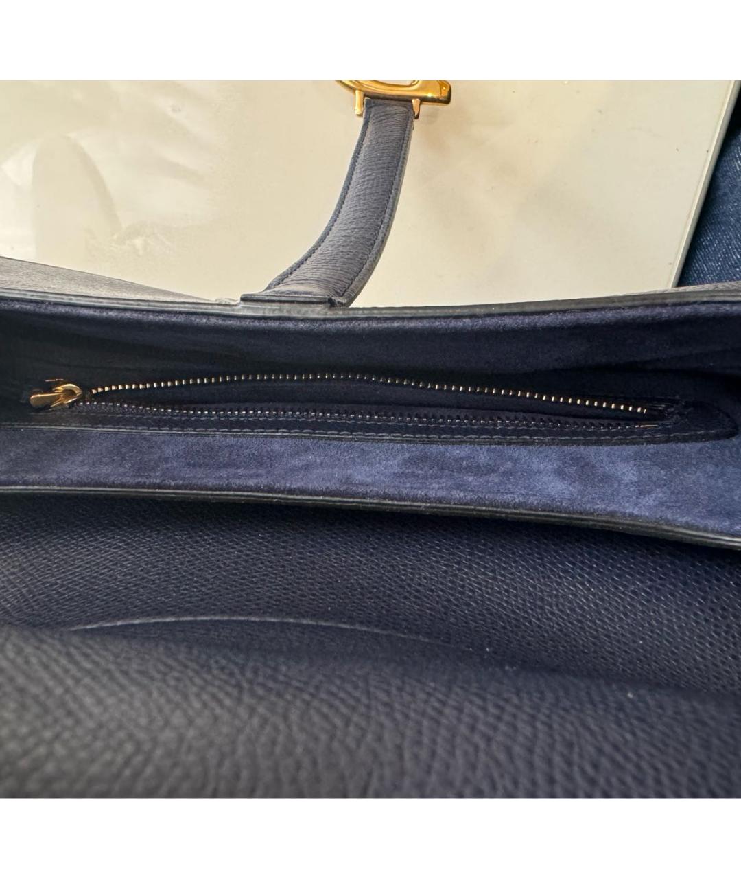 CHRISTIAN DIOR Темно-синяя кожаная сумка через плечо, фото 4