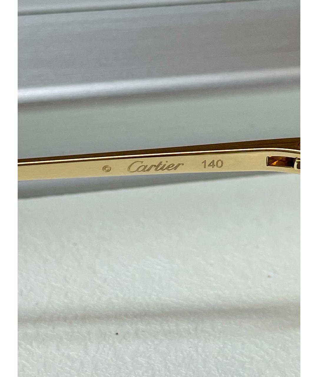 CARTIER Коричневые металлические солнцезащитные очки, фото 5