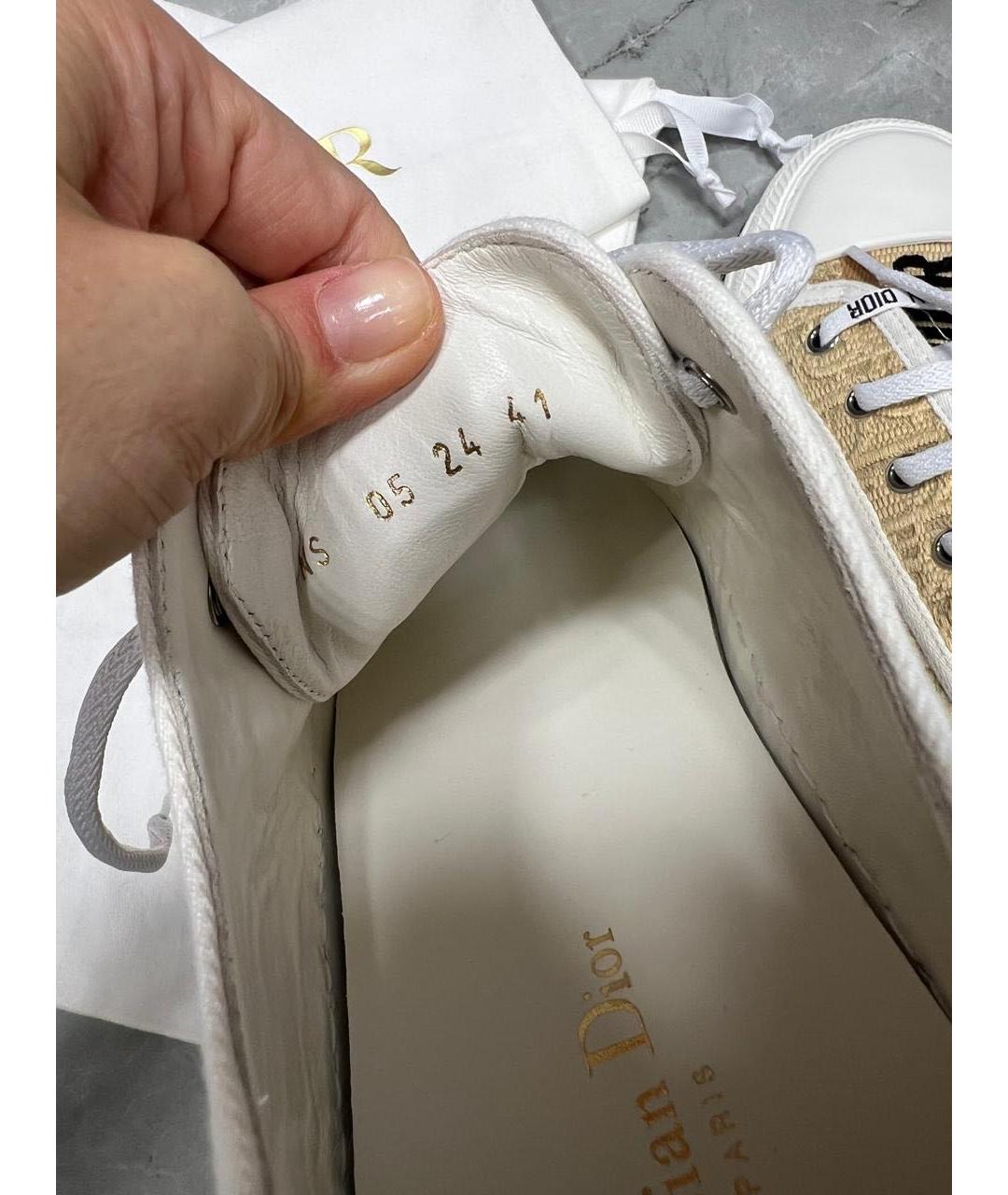 CHRISTIAN DIOR Золотые текстильные кеды, фото 5