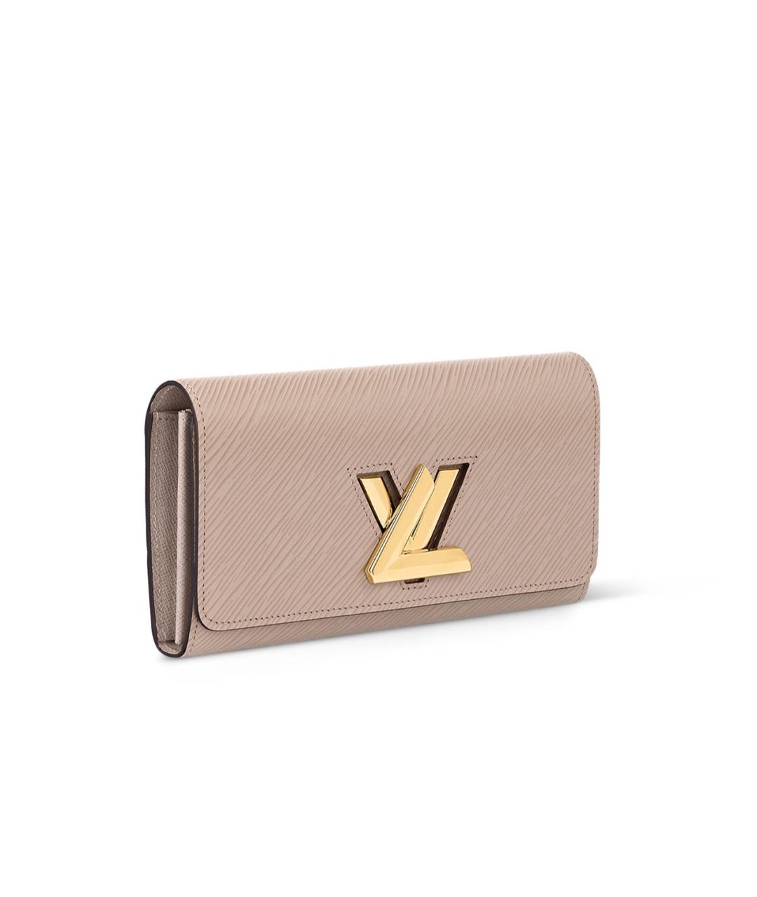 LOUIS VUITTON Бежевый кожаный кошелек, фото 2
