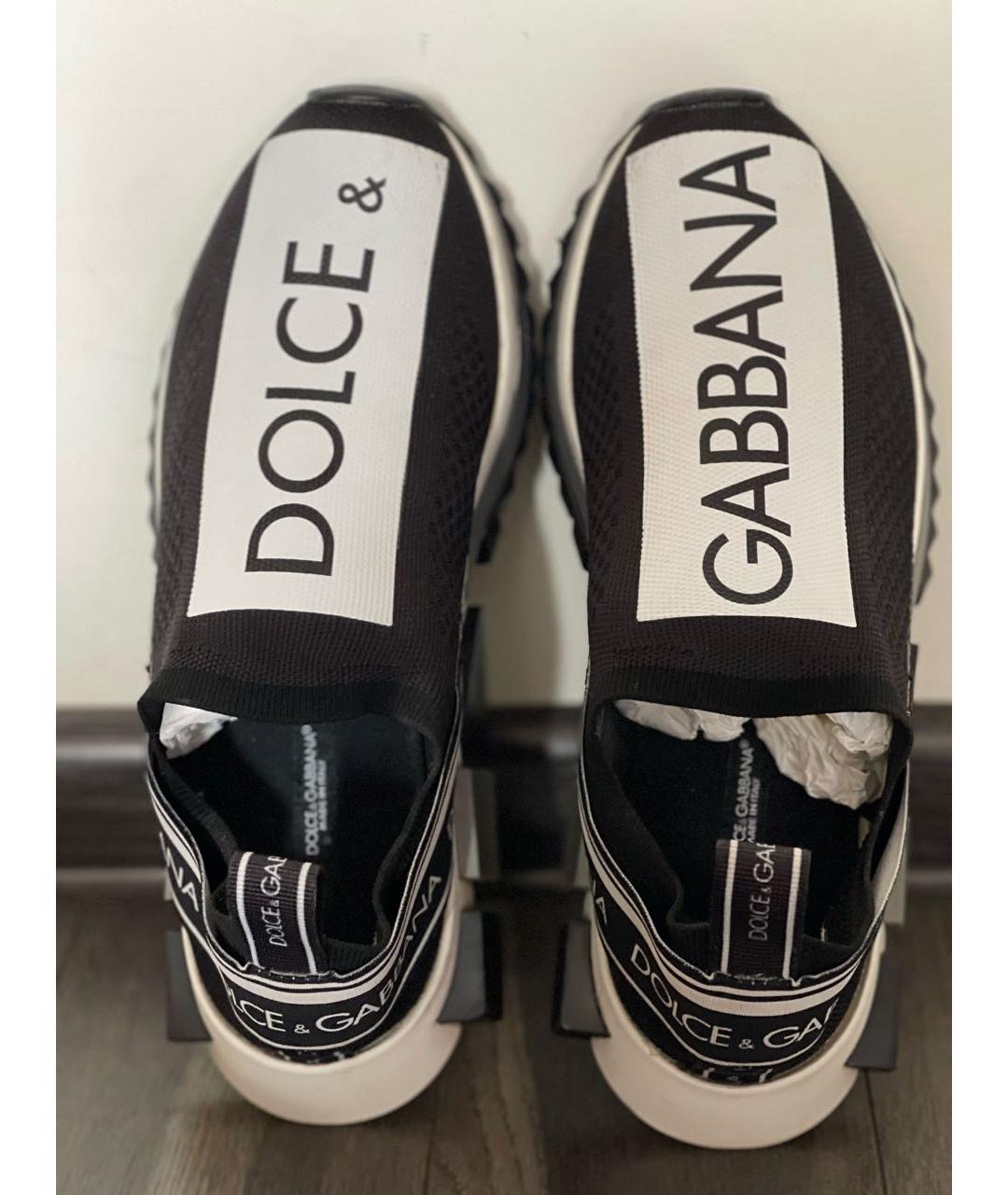 DOLCE&GABBANA Черные текстильные кроссовки, фото 3