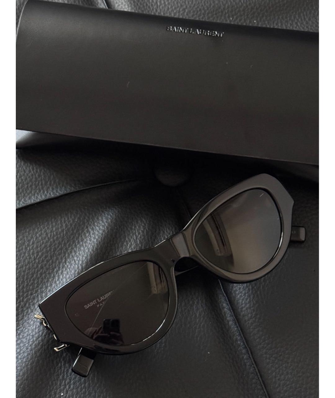 SAINT LAURENT Черные пластиковые солнцезащитные очки, фото 2