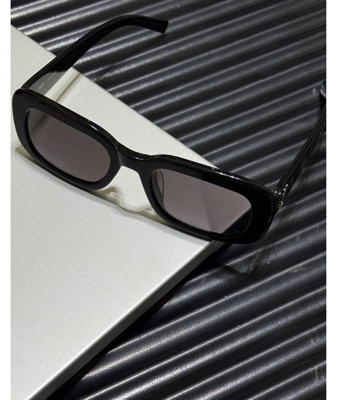 SAINT LAURENT Черные пластиковые солнцезащитные очки, фото 3