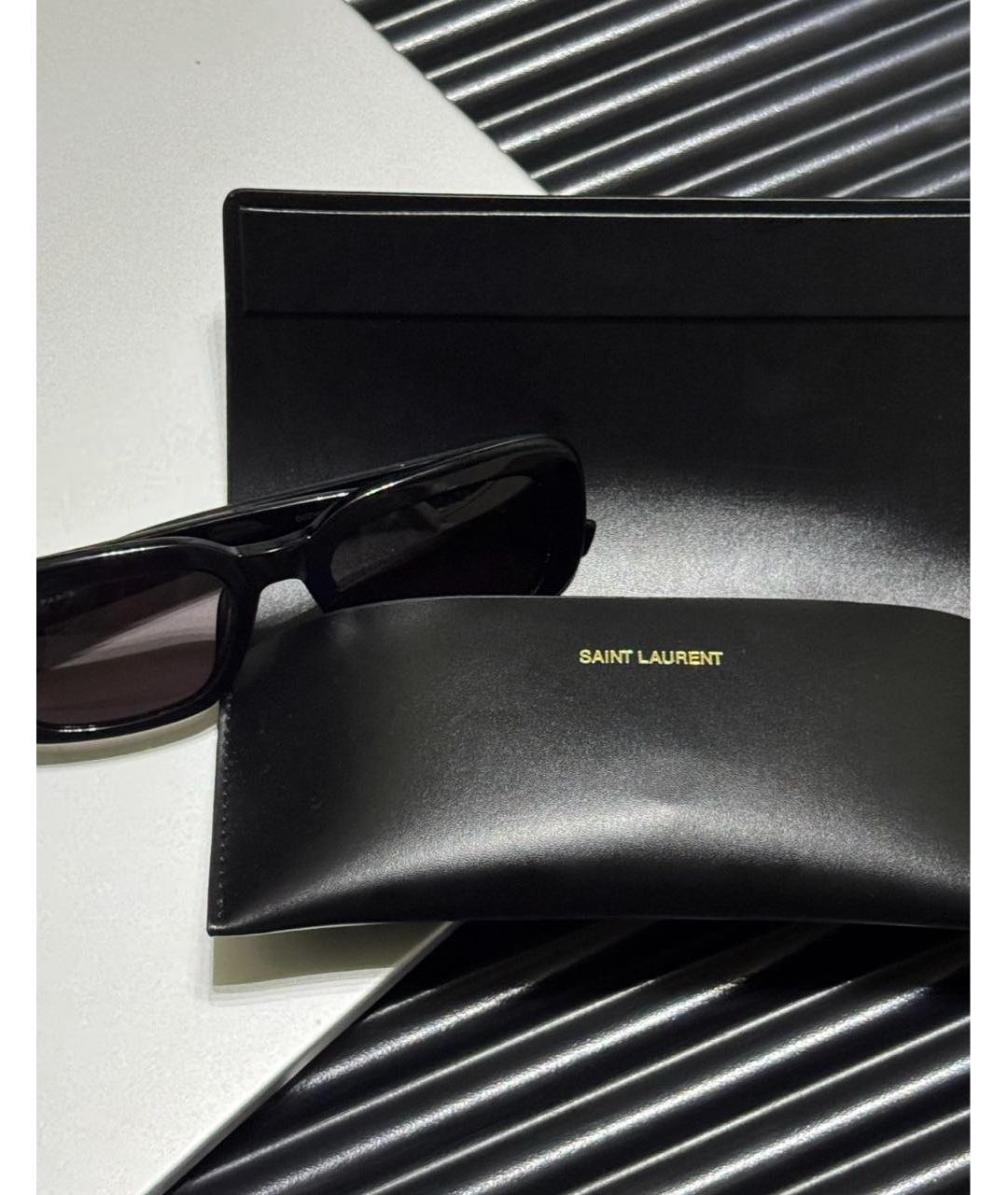 SAINT LAURENT Черные пластиковые солнцезащитные очки, фото 7