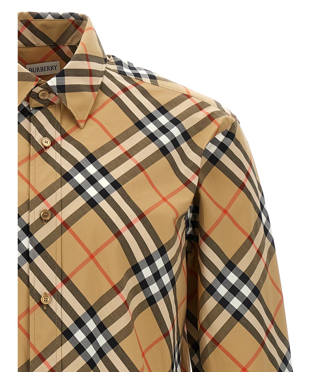 BURBERRY Бежевая хлопковая кэжуал рубашка, фото 3