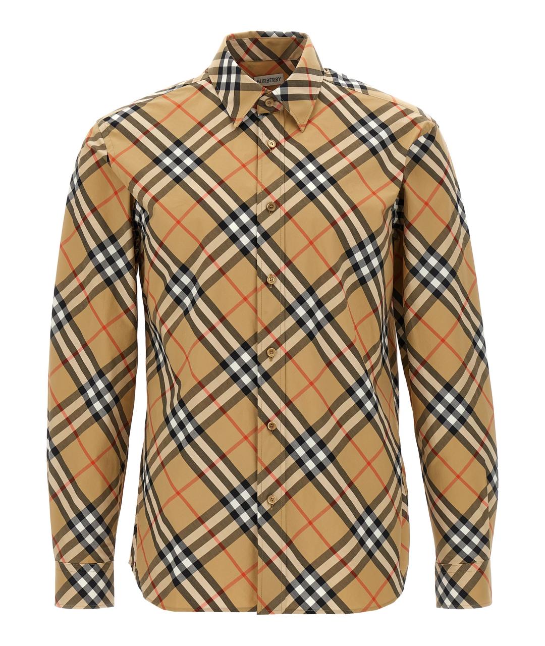 BURBERRY Бежевая хлопковая кэжуал рубашка, фото 1