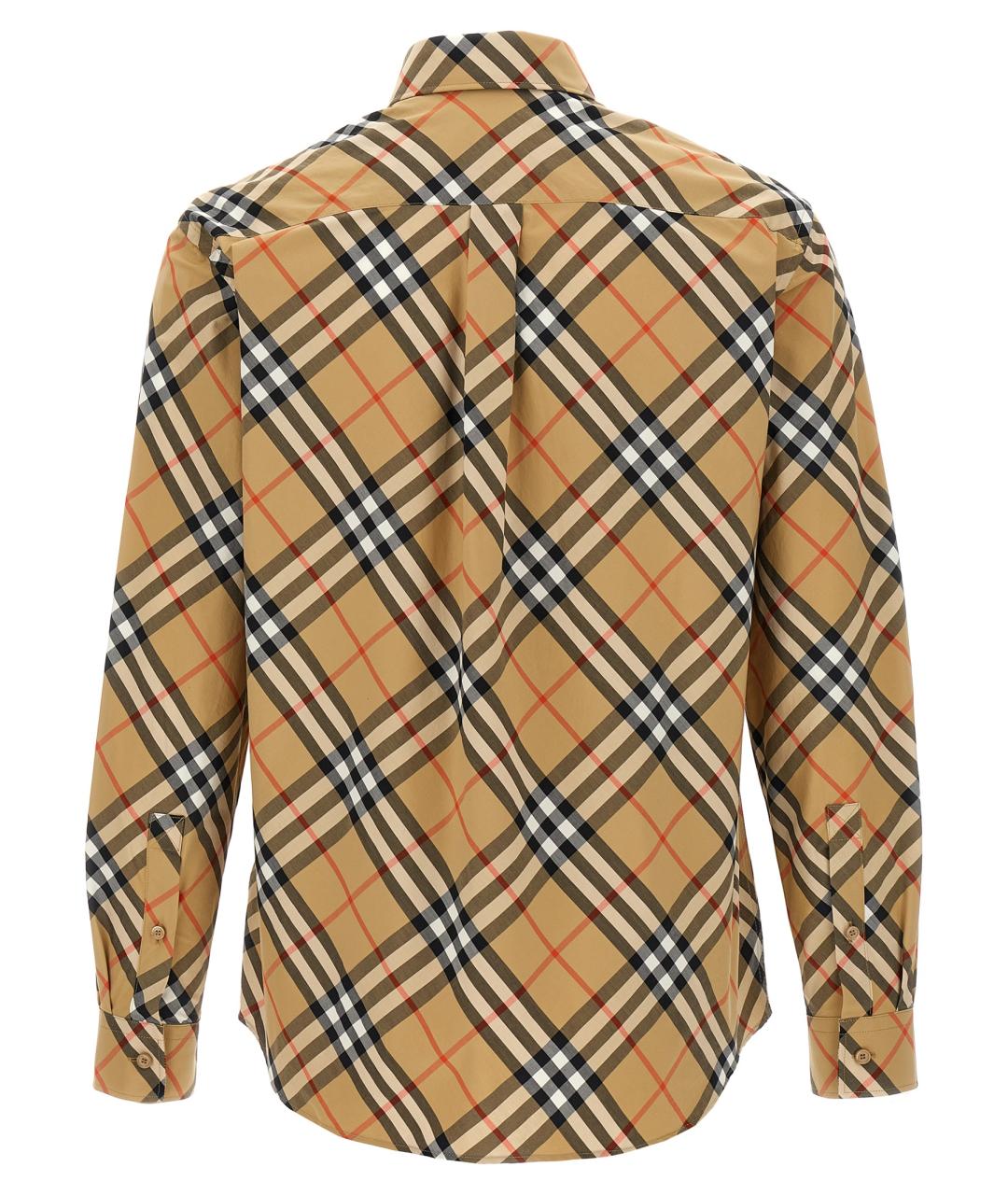 BURBERRY Бежевая хлопковая кэжуал рубашка, фото 2