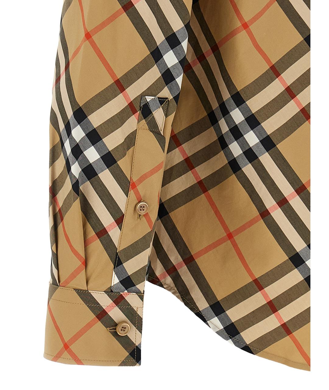 BURBERRY Бежевая хлопковая кэжуал рубашка, фото 4