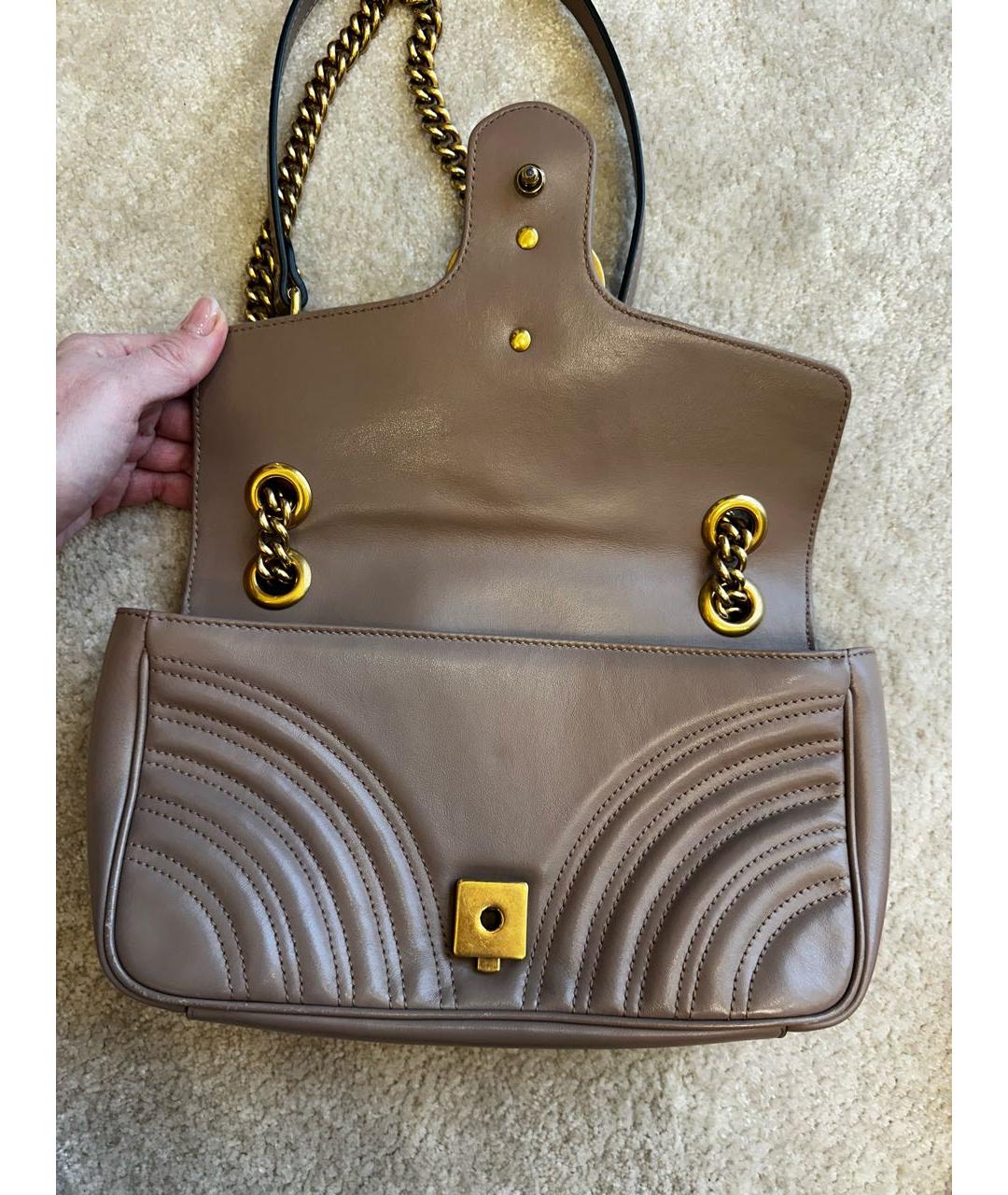 GUCCI Бежевая кожаная сумка через плечо, фото 2