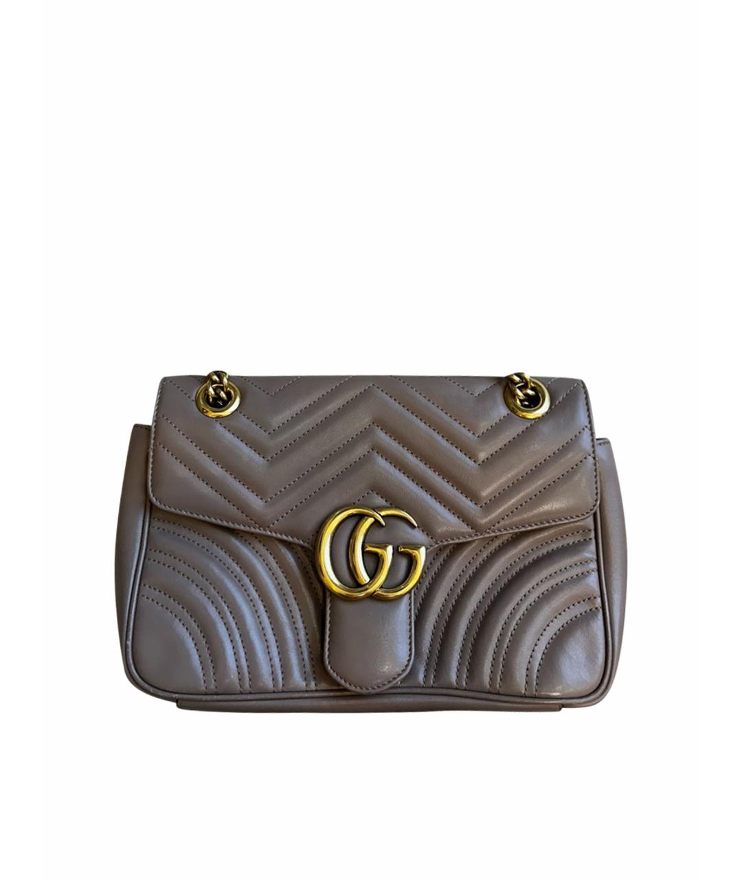 GUCCI Бежевая кожаная сумка через плечо, фото 1