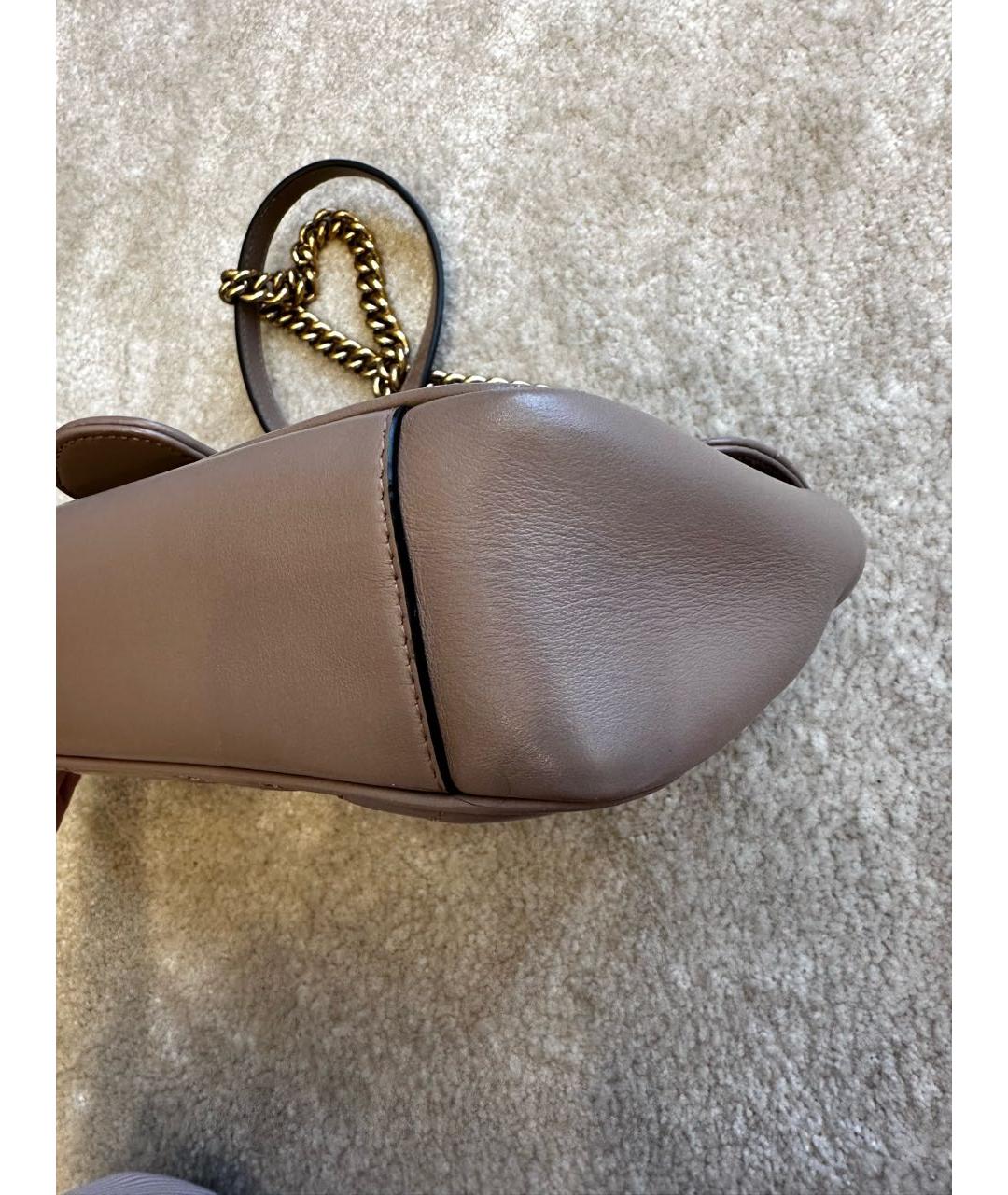 GUCCI Бежевая кожаная сумка через плечо, фото 5