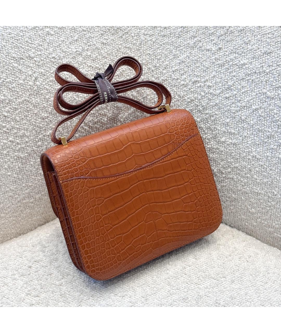 HERMES Коричневая кожаная сумка через плечо, фото 5