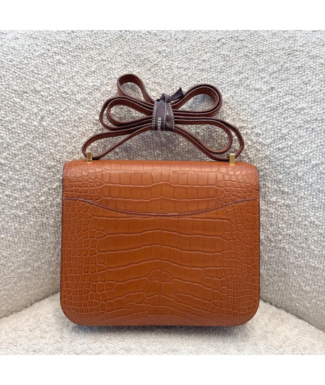 HERMES Коричневая кожаная сумка через плечо, фото 4